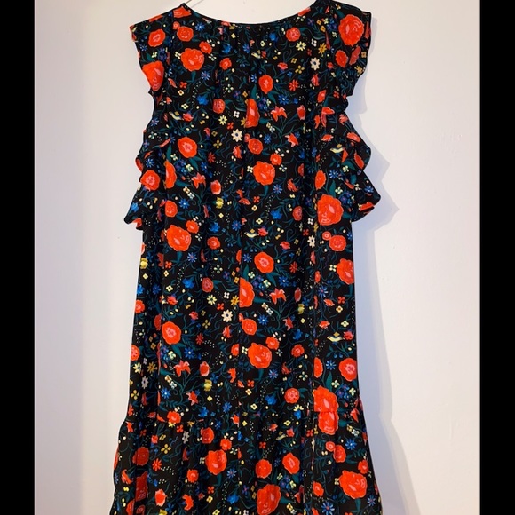 J. Crew Black Floral Flutter Dress - Picture 7 of 9